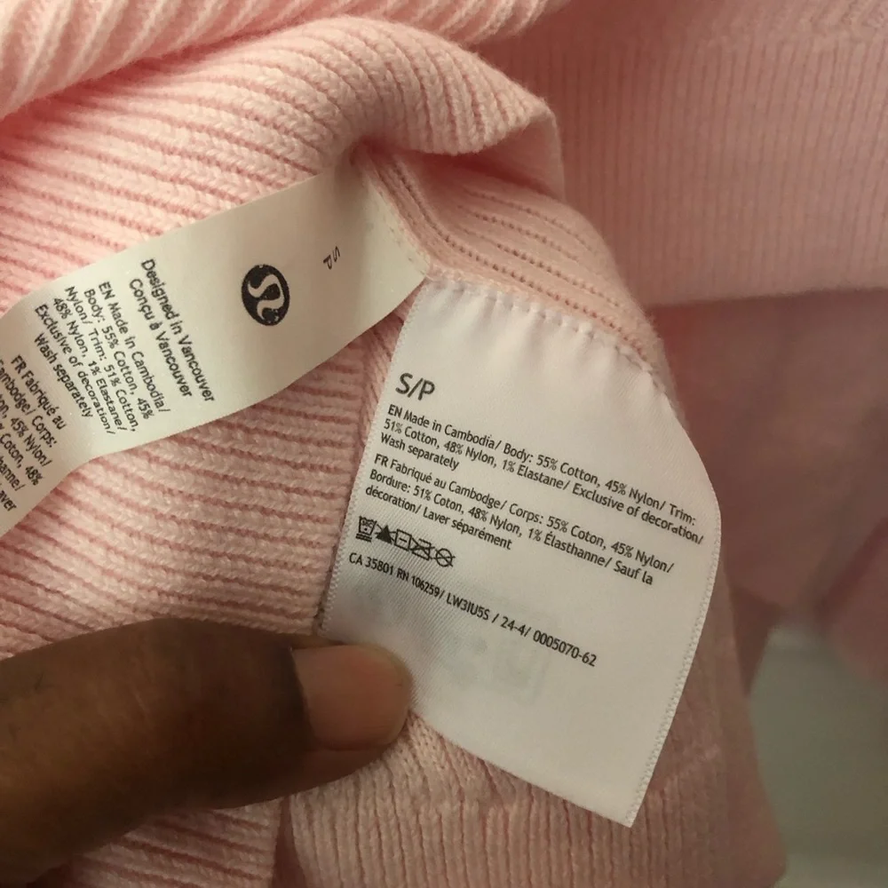 Lululemon Reversible Crossover Pink Sweater Sz S - Picture 5 of 5